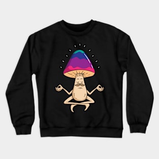 Meditating cartoon mushroom Crewneck Sweatshirt